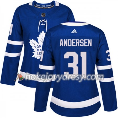 Dámské Hokejový Dres Toronto Maple Leafs Frederik Andersen 31 Adidas 2017-2018 Modrá Authentic